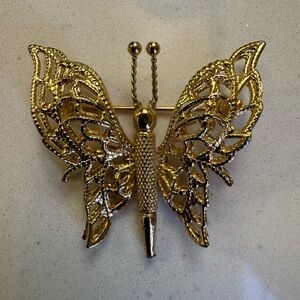 Gold Butterfly Brooch